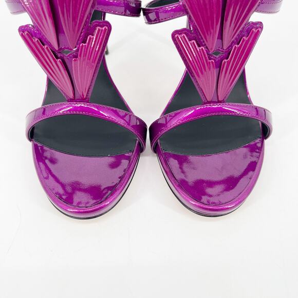 Giuseppe Zanotti Metallic Fuchsia Cruel Alien Wing Stiletto Heel Sandals 39.5 - Picture 7 of 12